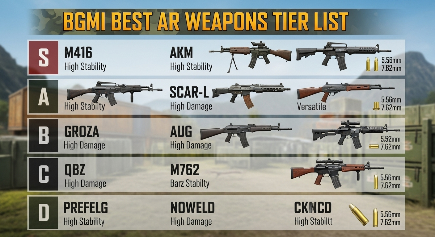 Tier List: Top ARs in BGMI