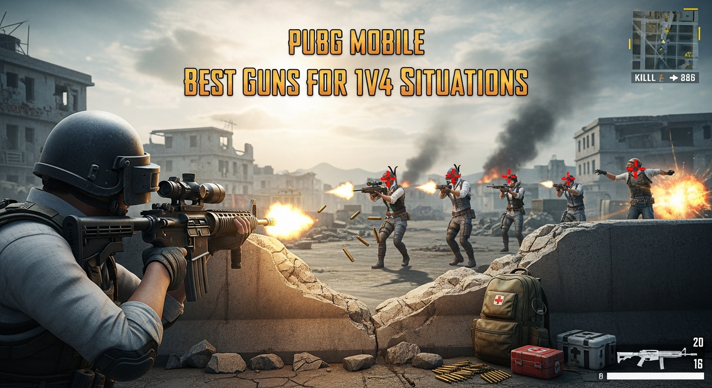 Top PUBG Mobile Guns for Winning 1v4 Fights