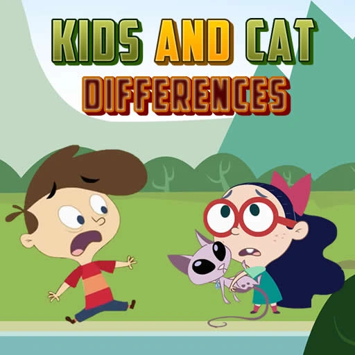 Cat And Kids Differences Game