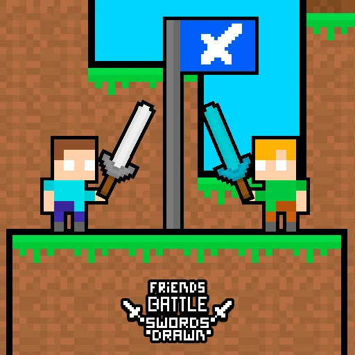 Friends Battle Swords Drawn Game 