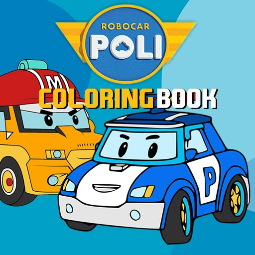 Robocar Poli Coloring Book Game