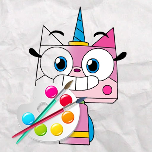 Unicorn Kitty Coloring Book Game